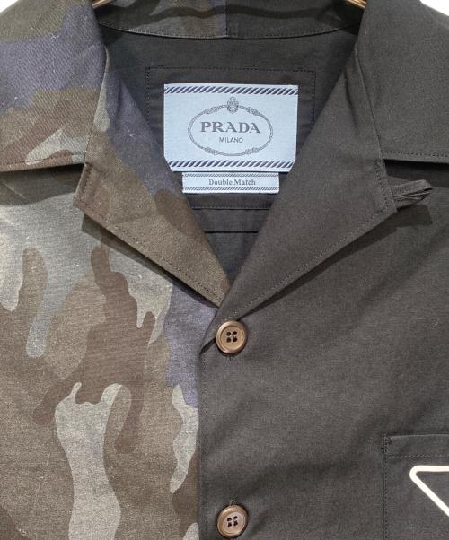 PRADA（プラダ）PRADA (プラダ) オープンカラーロゴシャツ ブラック サイズ:XSの古着・服飾アイテム