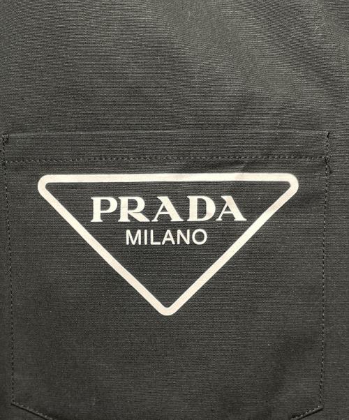 PRADA（プラダ）PRADA (プラダ) オープンカラーロゴシャツ ブラック サイズ:XSの古着・服飾アイテム