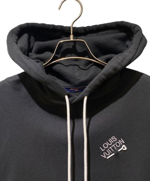 LOUIS VUITTON（ルイ ヴィトン）LOUIS VUITTON (ルイ ヴィトン) ロゴ刺繍パーカー ブラック サイズ:Mの古着・服飾アイテム