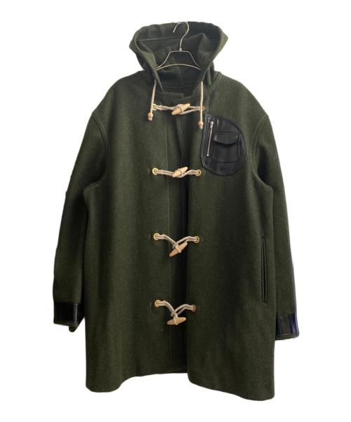 Maison Margiela（メゾンマルジェラ）Maison Margiela (メゾンマルジェラ) レザーポケットダッフルコート グリーン サイズ:48の古着・服飾アイテム