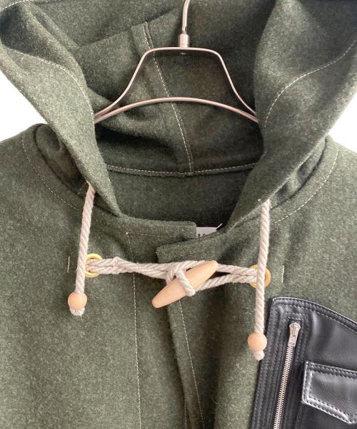 Maison Margiela（メゾンマルジェラ）Maison Margiela (メゾンマルジェラ) レザーポケットダッフルコート グリーン サイズ:48の古着・服飾アイテム