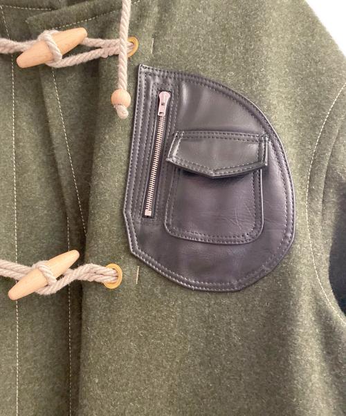 Maison Margiela（メゾンマルジェラ）Maison Margiela (メゾンマルジェラ) レザーポケットダッフルコート グリーン サイズ:48の古着・服飾アイテム