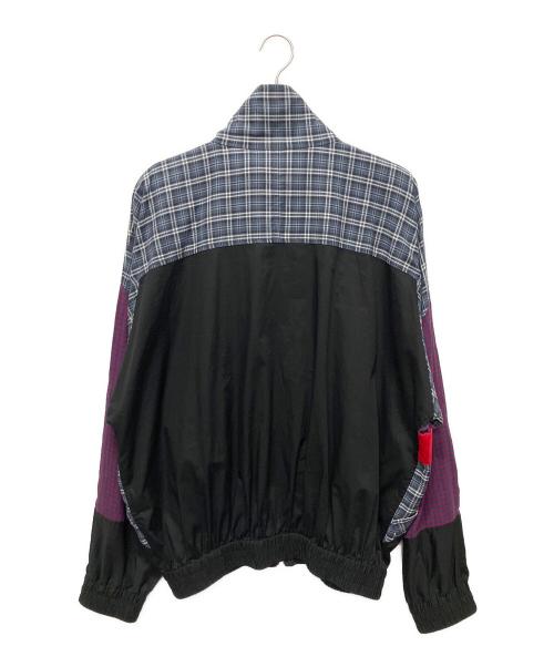 BALENCIAGA（バレンシアガ）BALENCIAGA (バレンシアガ) 18AW チェック切替ポプリンジップアップジャケット/トラックジャケット マルチカラー サイズ:46の古着・服飾アイテム