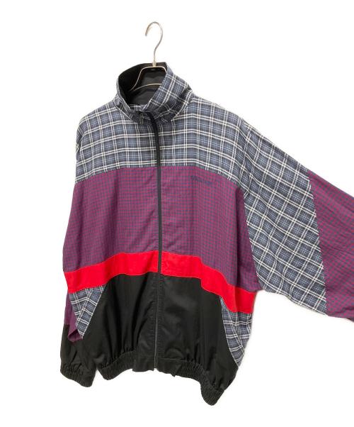 BALENCIAGA（バレンシアガ）BALENCIAGA (バレンシアガ) 18AW チェック切替ポプリンジップアップジャケット/トラックジャケット マルチカラー サイズ:46の古着・服飾アイテム