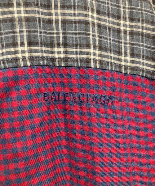 BALENCIAGA（バレンシアガ）BALENCIAGA (バレンシアガ) 18AW チェック切替ポプリンジップアップジャケット/トラックジャケット マルチカラー サイズ:46の古着・服飾アイテム