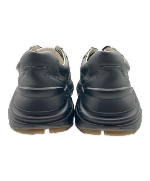 GUCCI（グッチ）GUCCI (グッチ) RHYTON/ライトンレザースニーカー ブラック サイズ:7　1/2の古着・服飾アイテム