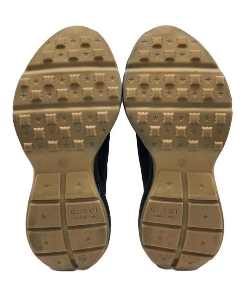 GUCCI（グッチ）GUCCI (グッチ) RHYTON/ライトンレザースニーカー ブラック サイズ:7　1/2の古着・服飾アイテム