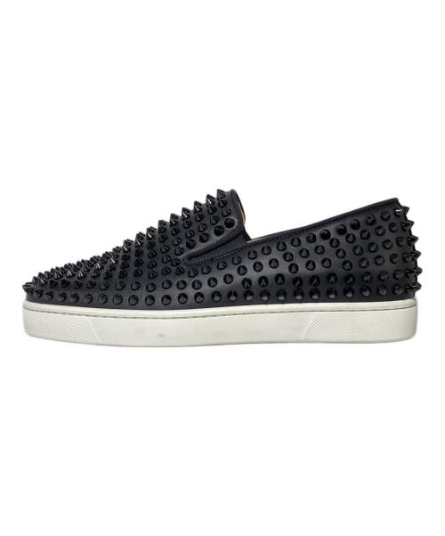 Christian Louboutin（クリスチャン・ルブタン）Christian Louboutin (クリスチャン・ルブタン) スタッズスリッポン ブラック サイズ:40の古着・服飾アイテム