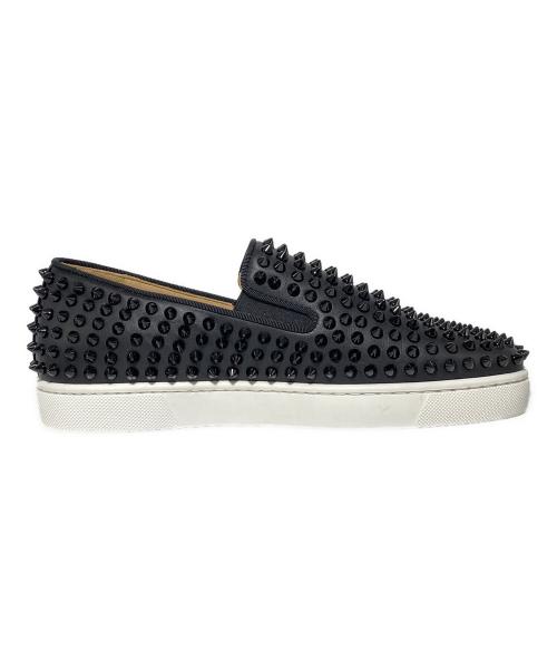 Christian Louboutin（クリスチャン・ルブタン）Christian Louboutin (クリスチャン・ルブタン) スタッズスリッポン ブラック サイズ:40の古着・服飾アイテム