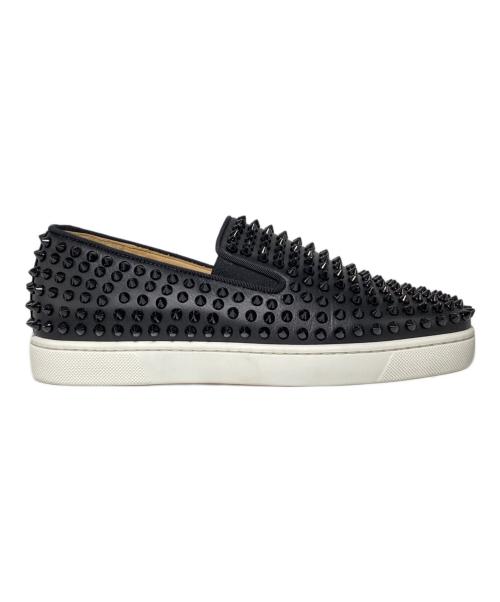 Christian Louboutin（クリスチャン・ルブタン）Christian Louboutin (クリスチャン・ルブタン) スタッズスリッポン ブラック サイズ:40の古着・服飾アイテム
