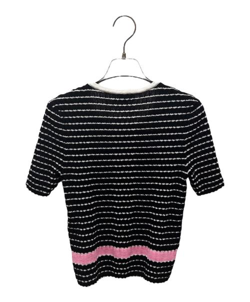 CHANEL（シャネル）CHANEL (シャネル) ココマーク半袖ニット ホワイト×ブラック サイズ:34の古着・服飾アイテム