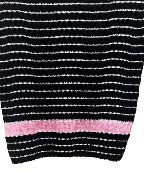 CHANEL（シャネル）CHANEL (シャネル) ココマーク半袖ニット ホワイト×ブラック サイズ:34の古着・服飾アイテム