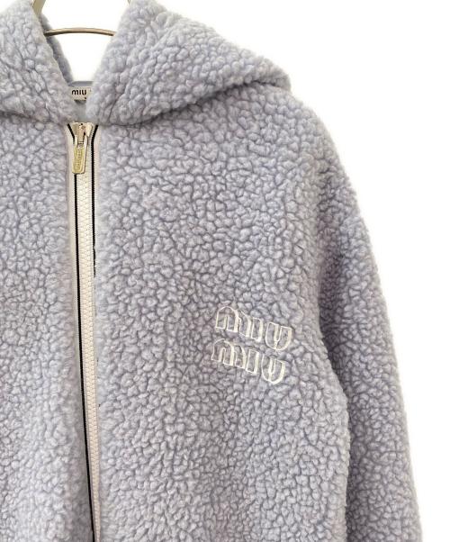 MIU MIU（ミュウミュウ）MIU MIU (ミュウミュウ) ボアパーカー スカイブルー サイズ:40の古着・服飾アイテム