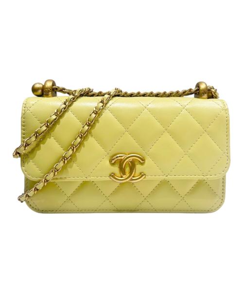 CHANEL（シャネル）CHANEL (シャネル) マトラッセチェーンウォレット ライムイエロー サイズ:-の古着・服飾アイテム
