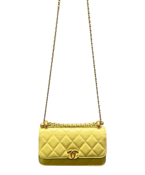 CHANEL（シャネル）CHANEL (シャネル) マトラッセチェーンウォレット ライムイエロー サイズ:-の古着・服飾アイテム