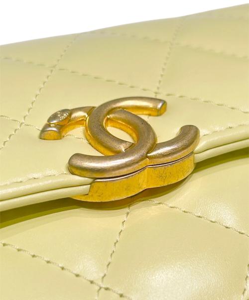 CHANEL（シャネル）CHANEL (シャネル) マトラッセチェーンウォレット ライムイエロー サイズ:-の古着・服飾アイテム