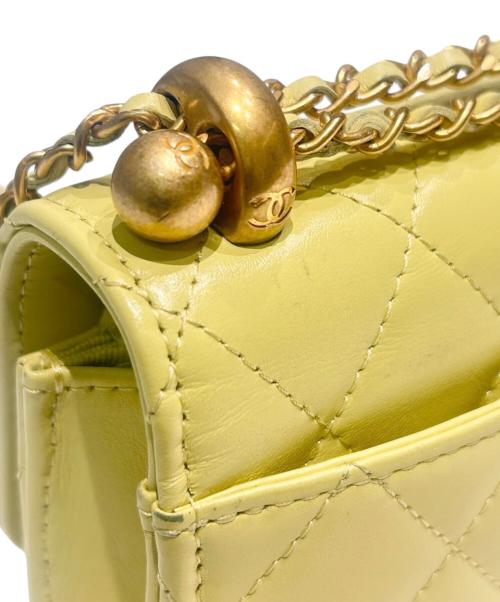 CHANEL（シャネル）CHANEL (シャネル) マトラッセチェーンウォレット ライムイエロー サイズ:-の古着・服飾アイテム