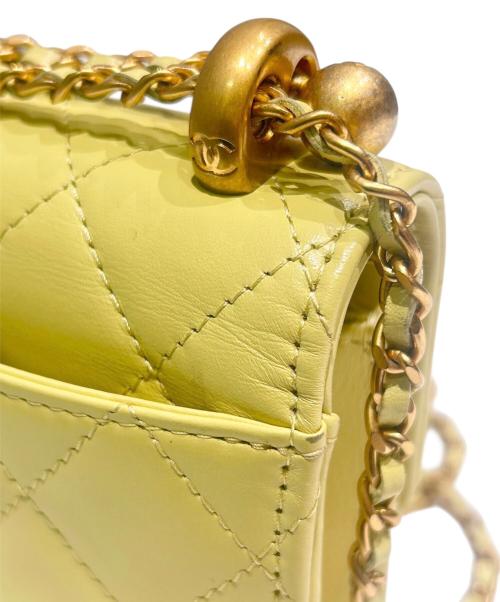 CHANEL（シャネル）CHANEL (シャネル) マトラッセチェーンウォレット ライムイエロー サイズ:-の古着・服飾アイテム