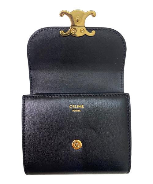 CELINE（セリーヌ）CELINE (セリーヌ) スモールフラップウォレット ブラックの古着・服飾アイテム