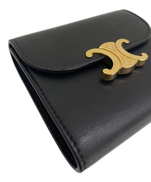 CELINE（セリーヌ）CELINE (セリーヌ) スモールフラップウォレット ブラックの古着・服飾アイテム
