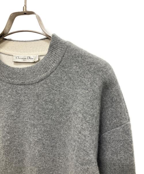 Christian Dior（クリスチャン ディオール）Christian Dior (クリスチャン ディオール) J'Adior 8 Boxy Sweater/J'ADIORカシミヤ混ニット グレー サイズ:40の古着・服飾アイテム
