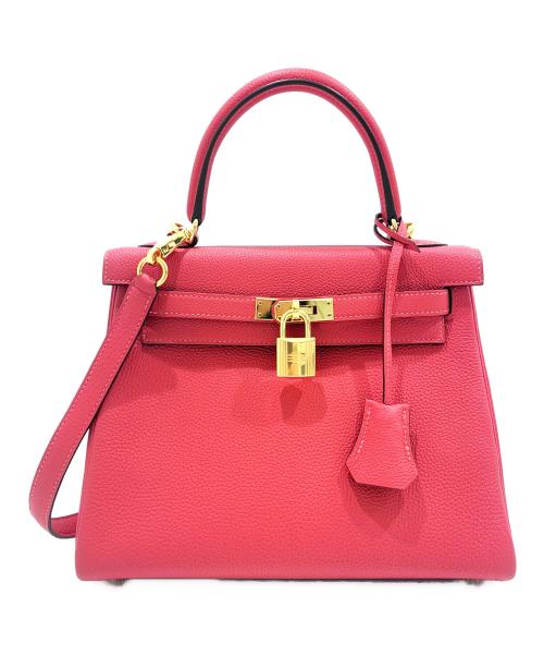 HERMES（エルメス）HERMES (エルメス) ケリー25/内縫い/ゴールド金具/ルージュビヴォワンヌ/トゴ/C刻印:2018年製 ルージュビヴォワンヌ サイズ:25の古着・服飾アイテム