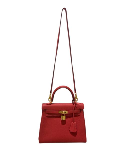 HERMES（エルメス）HERMES (エルメス) ケリー25/内縫い/ゴールド金具/ルージュビヴォワンヌ/トゴ/C刻印:2018年製 ルージュビヴォワンヌ サイズ:25の古着・服飾アイテム