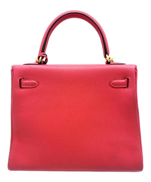 HERMES（エルメス）HERMES (エルメス) ケリー25/内縫い/ゴールド金具/ルージュビヴォワンヌ/トゴ/C刻印:2018年製 ルージュビヴォワンヌ サイズ:25の古着・服飾アイテム