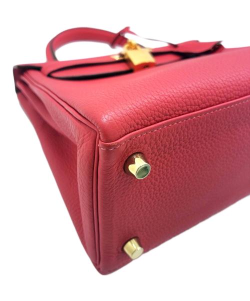 HERMES（エルメス）HERMES (エルメス) ケリー25/内縫い/ゴールド金具/ルージュビヴォワンヌ/トゴ/C刻印:2018年製 ルージュビヴォワンヌ サイズ:25の古着・服飾アイテム