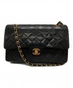 CHANELシャネル）の古着「マトラッセ25 Wフラップチェーンショルダーバッグ」｜ブラック
