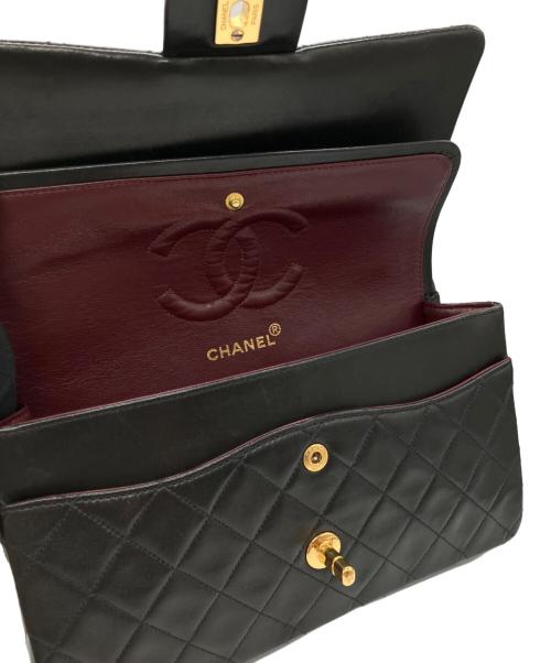 CHANEL（シャネル）CHANEL (シャネル) マトラッセ25 Wフラップチェーンショルダーバッグ ブラックの古着・服飾アイテム