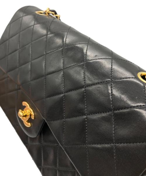 CHANEL（シャネル）CHANEL (シャネル) マトラッセ25 Wフラップチェーンショルダーバッグ ブラックの古着・服飾アイテム