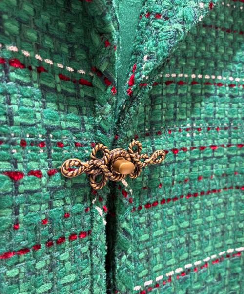 CHANEL（シャネル）CHANEL (シャネル) ターンロックツイードコート グリーン サイズ:34の古着・服飾アイテム