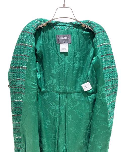 CHANEL（シャネル）CHANEL (シャネル) ターンロックツイードコート グリーン サイズ:34の古着・服飾アイテム