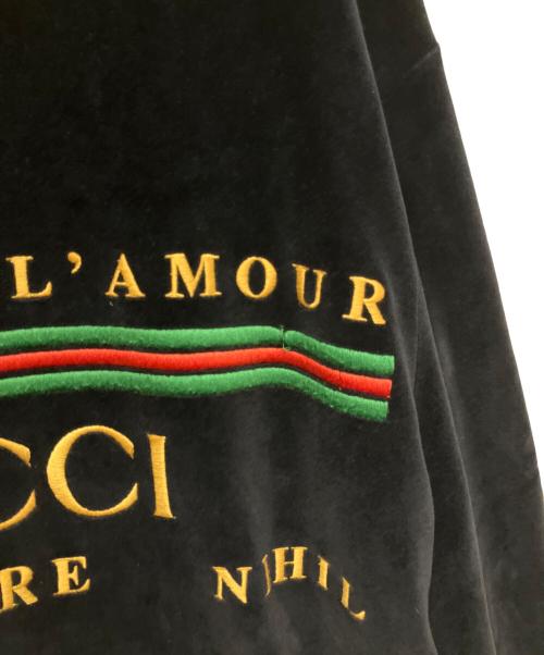 GUCCI（グッチ）GUCCI (グッチ) オーバーサイズ シェニール刺繍トラックジャケット ブラック サイズ:Mの古着・服飾アイテム