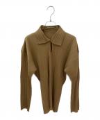 PLEATS PLEASEプリーツプリーズ）の古着「プリーツプルオーバーシャツ」｜ブラウン