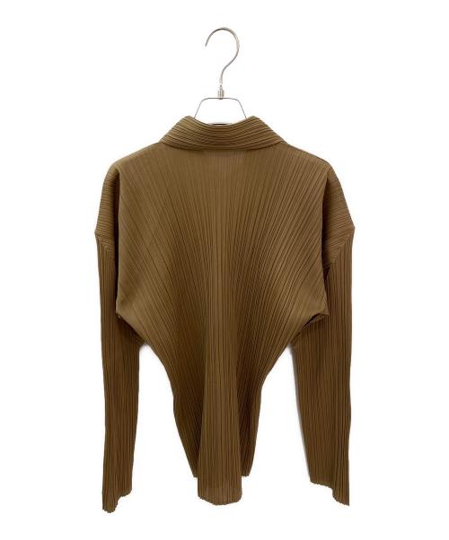 PLEATS PLEASE（プリーツプリーズ）PLEATS PLEASE (プリーツプリーズ) プリーツプルオーバーシャツ ブラウン サイズ:3の古着・服飾アイテム