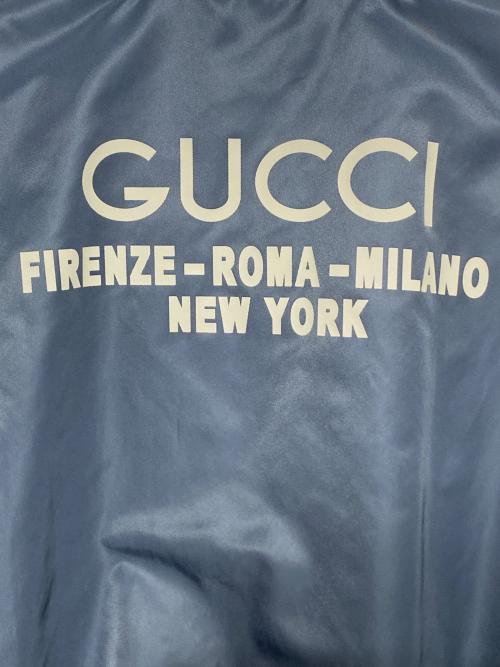 GUCCI（グッチ）GUCCI (グッチ) バックロゴボンバージャケット スカイブルー サイズ:50の古着・服飾アイテム