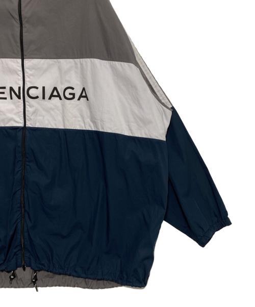 BALENCIAGA（バレンシアガ）BALENCIAGA (バレンシアガ) ロゴトラックジャケット グレー×ネイビー サイズ:40の古着・服飾アイテム