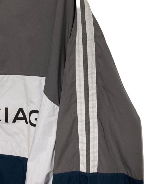 BALENCIAGA（バレンシアガ）BALENCIAGA (バレンシアガ) ロゴトラックジャケット グレー×ネイビー サイズ:40の古着・服飾アイテム