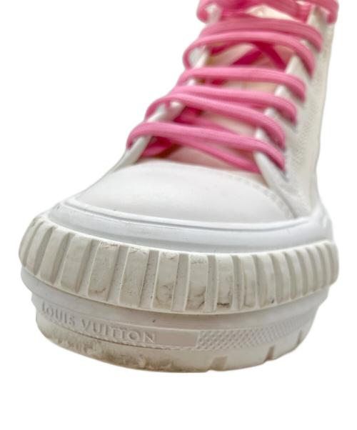 LOUIS VUITTON（ルイ ヴィトン）LOUIS VUITTON (ルイ ヴィトン) スクァッドライン LVロゴ キャンバス レザー ハイカットスニーカー ホワイト サイズ:37の古着・服飾アイテム