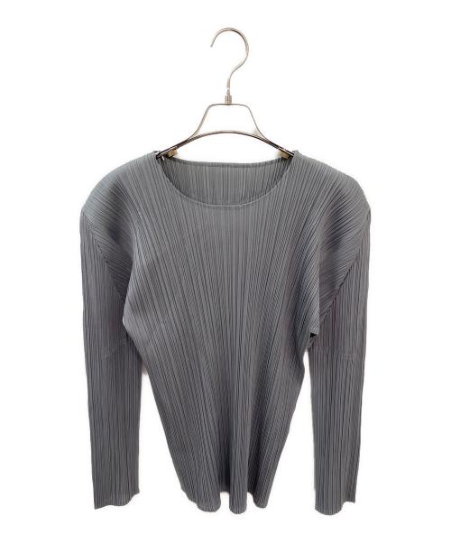 ISSEY MIYAKE（イッセイミヤケ）ISSEY MIYAKE (イッセイミヤケ) プリーツカットソー グレーブルー サイズ:Mの古着・服飾アイテム