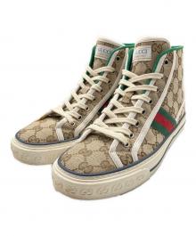 GUCCI（グッチ）の古着「Gucci Tennis 1977 Canvas High Top/テニス 1977」｜ベージュ