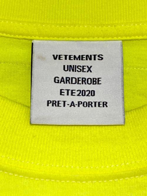 VETEMENTS（ヴェトモン）VETEMENTS (ヴェトモン) BARCODE PATCH LOGO PRINT TEE イエロー サイズ:Mの古着・服飾アイテム