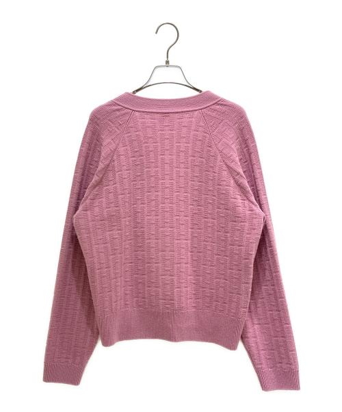 HERMES（エルメス）HERMES (エルメス) Hジャガードカーディガン ピンク サイズ:36の古着・服飾アイテム