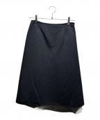 HERMESエルメス）の古着「カシミヤ混ダブルフェイススカート」｜ブラック
