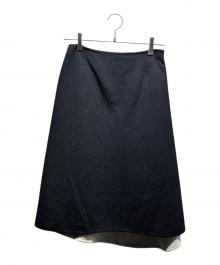 HERMES（エルメス）の古着「カシミヤ混ダブルフェイススカート」｜ブラック
