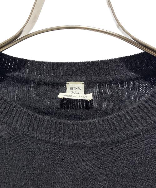 HERMES（エルメス）HERMES (エルメス) Hロゴジャガードニット ブラック サイズ:44の古着・服飾アイテム
