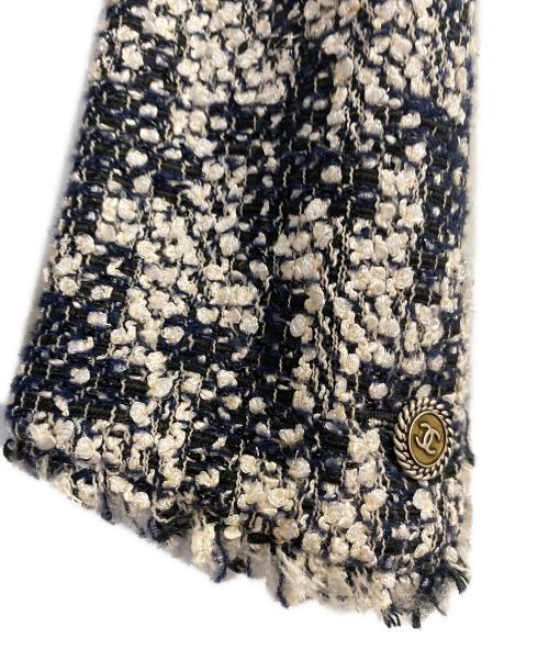 CHANEL（シャネル）CHANEL (シャネル) ココマーク3Bツイードジャケット ネイビー サイズ:34の古着・服飾アイテム