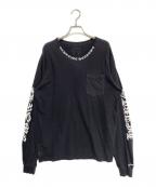 CHROME HEARTSクロムハーツ）の古着「ネックロゴロングスリーブTシャツ」｜ブラック